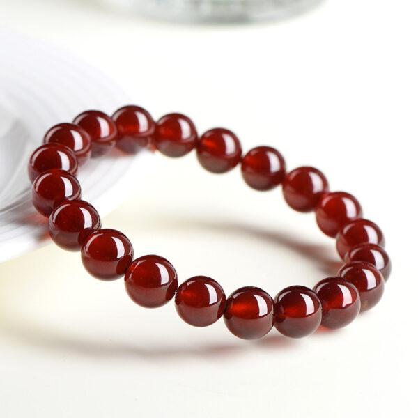 5mm - 12mm round shape genuine natural orange red garnet beaded bracelet - Image 2