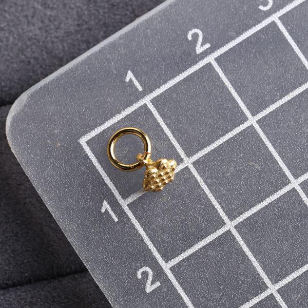 lotus flower shape s925 sterling silver charm, golden lotus bead - Image 2