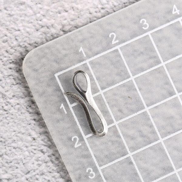 simple s925 sterling silver hook bead, oxidized silver hook finding - Image 2