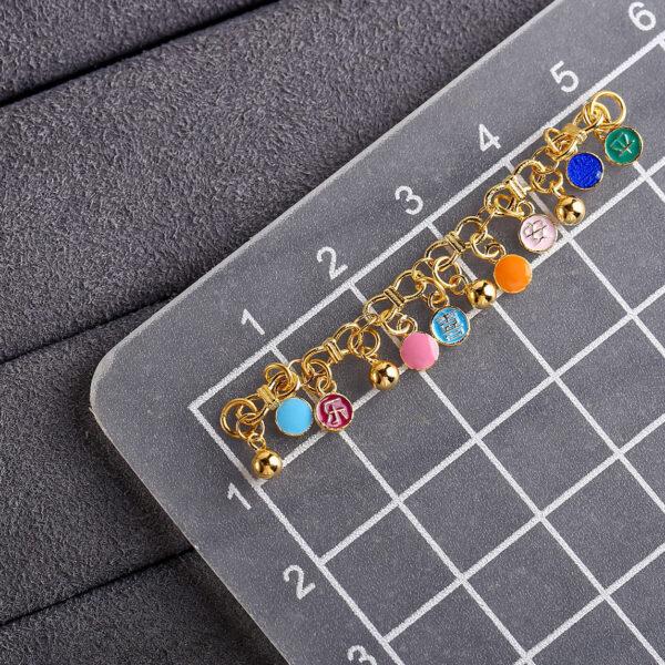 nice bells shape gild sterling silver chain, colorful enamel extension chain - Image 2