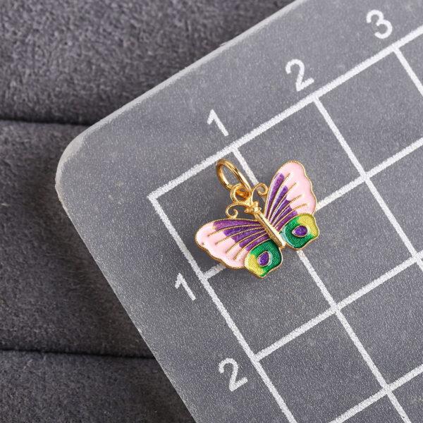 cute butterfly shape gild sterling silver charm bead, colorful enamel sheep charm - Image 2