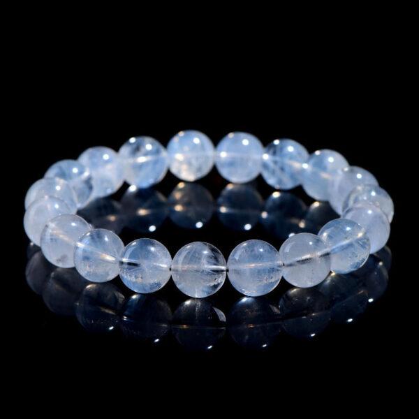 5mm - 12mm round shape 5A genuine natural blue needle quartz beaded bracelet - Image 2
