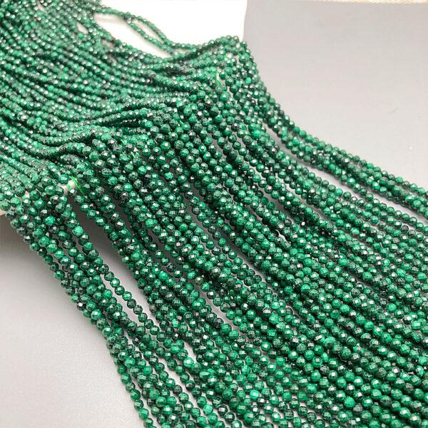 2mm - 3mm small size whole strand facet round shape genuine natural turquoise bead