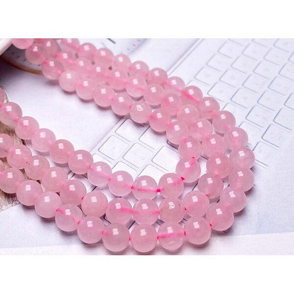 4mm - 14 mm whole strand round shape 3A genuine natural light pink rose quartz bead - Image 2
