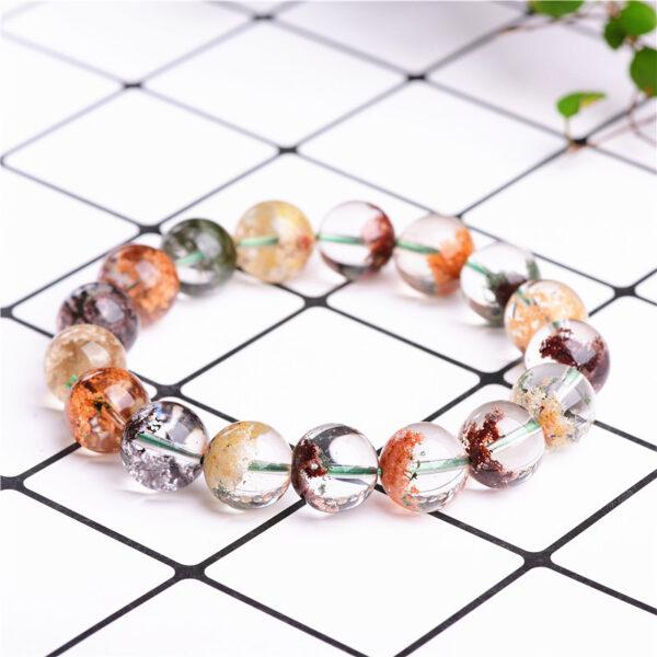 7mm - 8mm round shape genuine natural phantom quartz beaded bracelet - Image 2