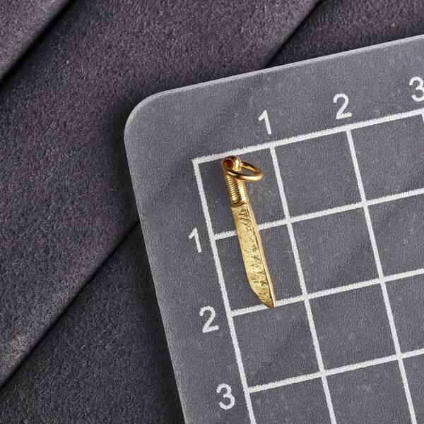 knife shape gild s925 sterling silver charm, golden knife charm bead - Image 2