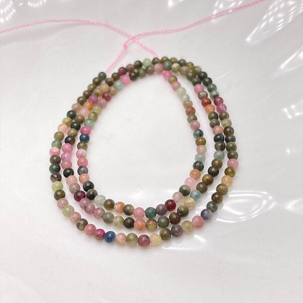 2mm small size whole strand round shape genuine natural tourmaline bead - Image 2