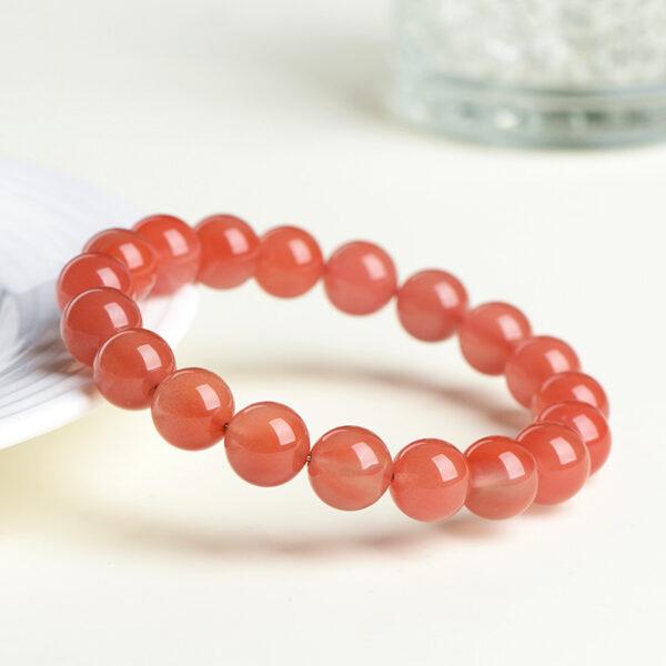 5mm - 11mm round shape genuine natural cherry red agate beaded bracelet - Image 2