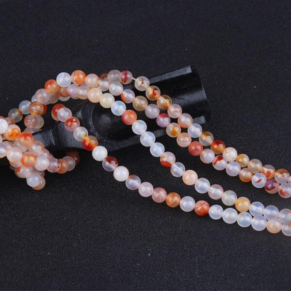 8 - 10mm whole strand round shape genuine natural colorful agate bead - Image 2