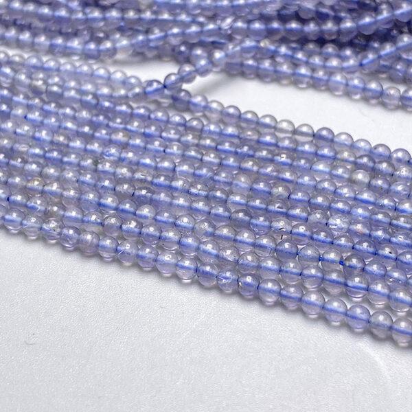 3mm small size whole strand round shape genuine natural cordierite bead - Image 2