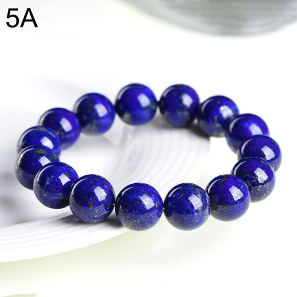 6 - 13mm round shape 7A genuine natural lapis lazuli beaded bracelet - Image 7