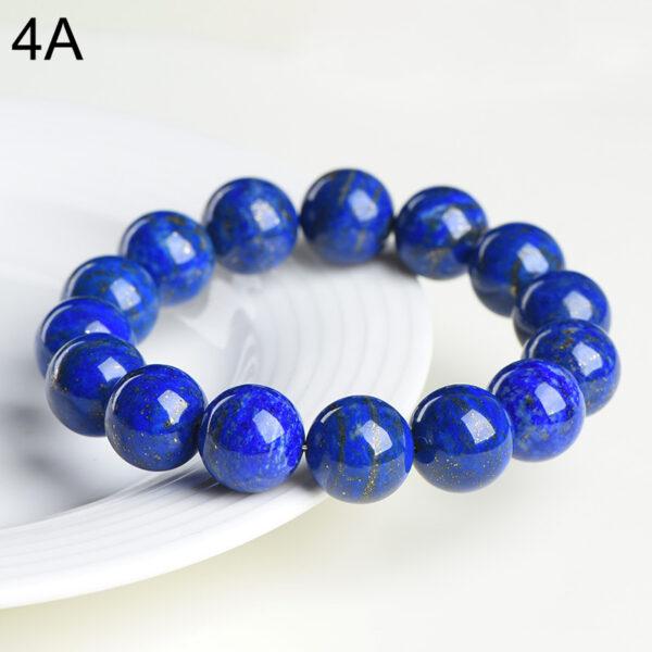 6 - 13mm round shape 7A genuine natural lapis lazuli beaded bracelet - Image 10