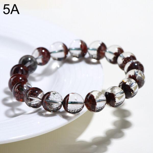 6 - 9mm round shape genuine natural red phantom quartz beaded bracelet - Image 7