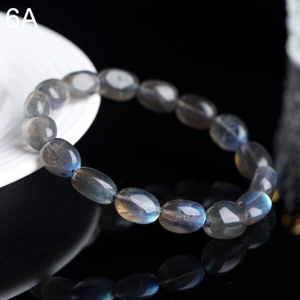 8 * 9mm irregular genuine natural colorful light moonstone beaded bracelet - Image 3