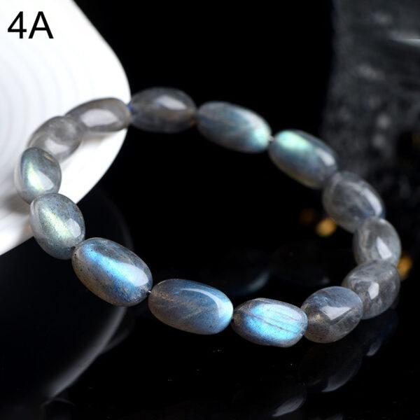 8 * 9mm irregular genuine natural colorful light moonstone beaded bracelet - Image 9