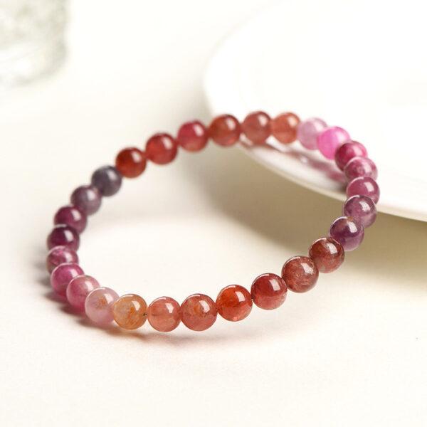 3 - 6mm round shape genuine natural colorful spinel beaded bracelet - Image 3