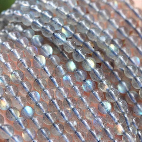 2 - 9 mmwhole strand round shape genuine natural gray moonstone bead - Image 3