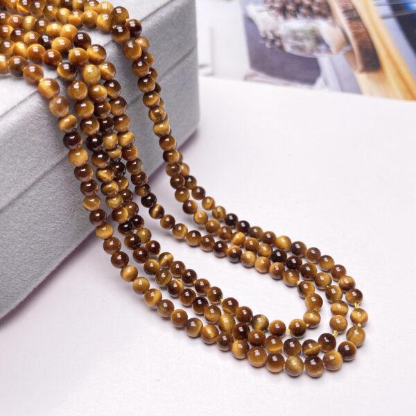small size genuine natural tiger eye bead, 2mm - 4mm whole strand round bead - Image 3