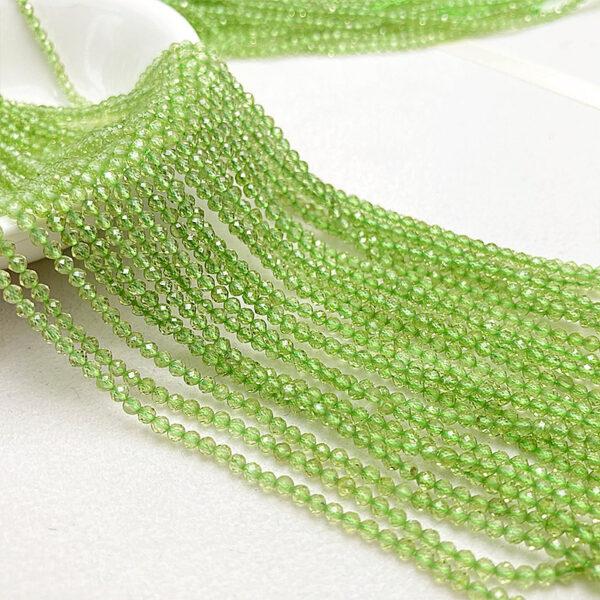 small size genuine natural peridot bead, 2mm - 3mm whole strand facet round bead - Image 3