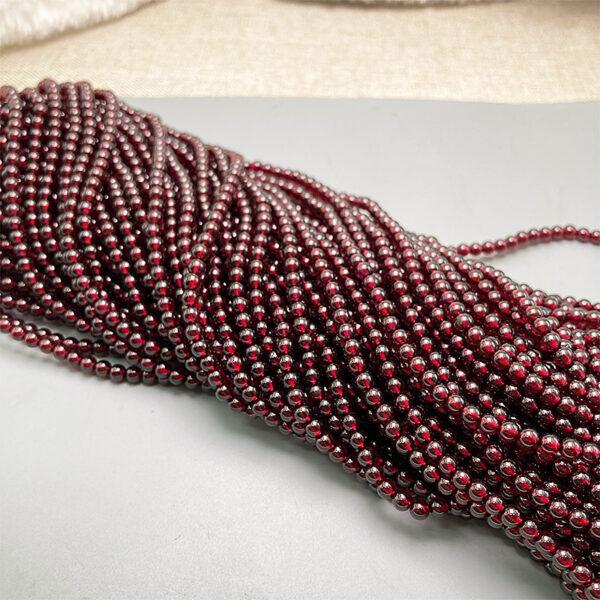 small size wine red genuine natural garnet bead, 4 mm whole strand round bead - Image 3