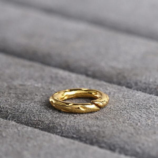 ring shape gild s925 sterling silver bead, golden open ring bead - Image 3