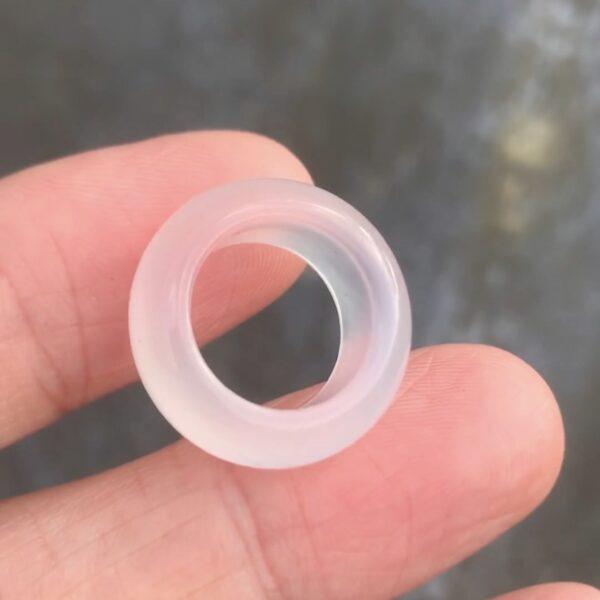 ring shape genuine natural agate bead, hazy white agate jump ring bead - Image 3