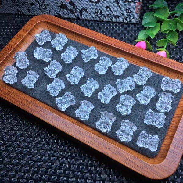 Twin Lotus shape genuine natural clear quartz bead, clear quartz flower bead - Image 3