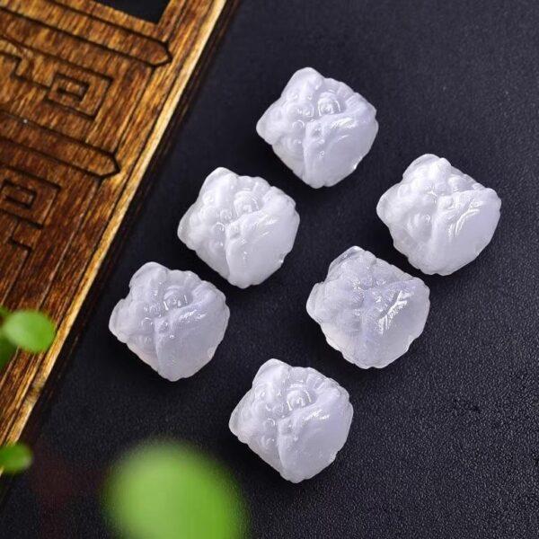 Lion head shape genuine natural selenite bead, selenite animal bead - Image 3
