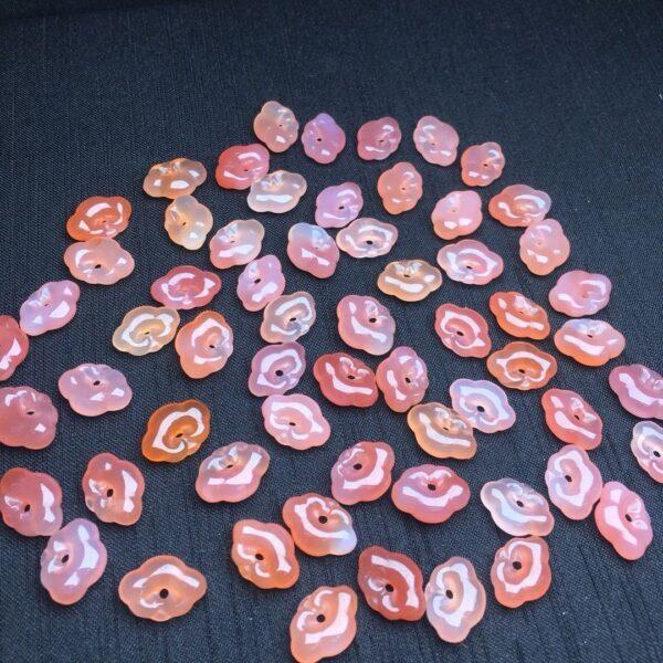 cloud bead, ruyi bead, agate bead, pink bead, red bead, small pendant - Image 3