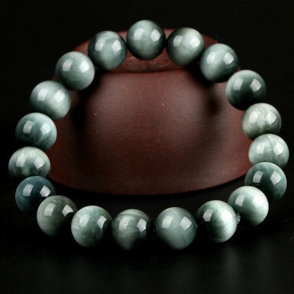 Best quality genuine natural eagle eye bracelet, 8 - 12mm round shape beaded bracelet - Image 3