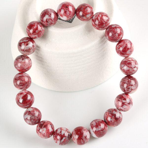 Best quality genuine natural cinnabar bracelet, 6 - 12mm round shape beaded bracelet - Image 3