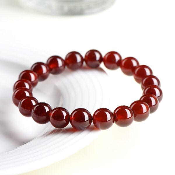 5mm - 12mm round shape genuine natural orange red garnet beaded bracelet - Image 3