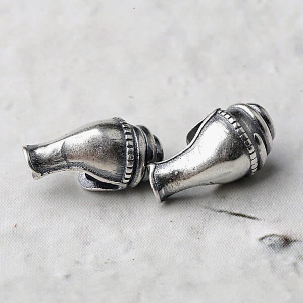 small conch shape s925 sterling silver bead, oxidized silver conch bead - Image 3