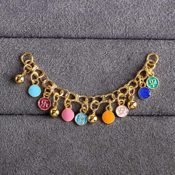 nice bells shape gild sterling silver chain, colorful enamel extension chain - Image 3