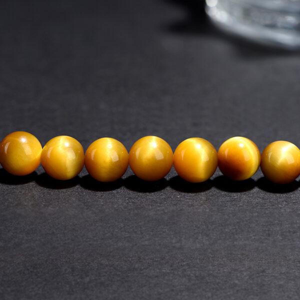 6mm whole strand round shape 7A genuine natural golden tiger's eye stone bead - Image 3