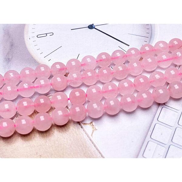 4mm - 14 mm whole strand round shape 3A genuine natural light pink rose quartz bead - Image 3