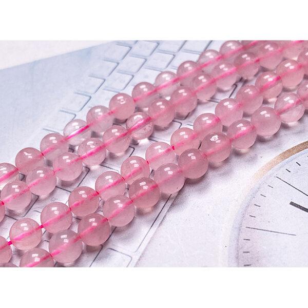 4mm - 14 mm whole strand round shape 4A genuine natural light pink rose quartz bead - Image 3
