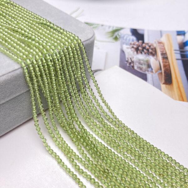 2mm small size whole strand round shape genuine natural peridot bead - Image 3