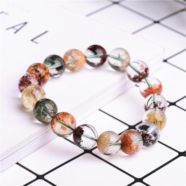 7mm - 8mm round shape genuine natural phantom quartz beaded bracelet - Image 3