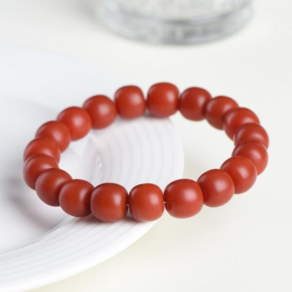 7mm - 10mm drum shape solid red genuine natural red agate beaded bracelet - Image 3