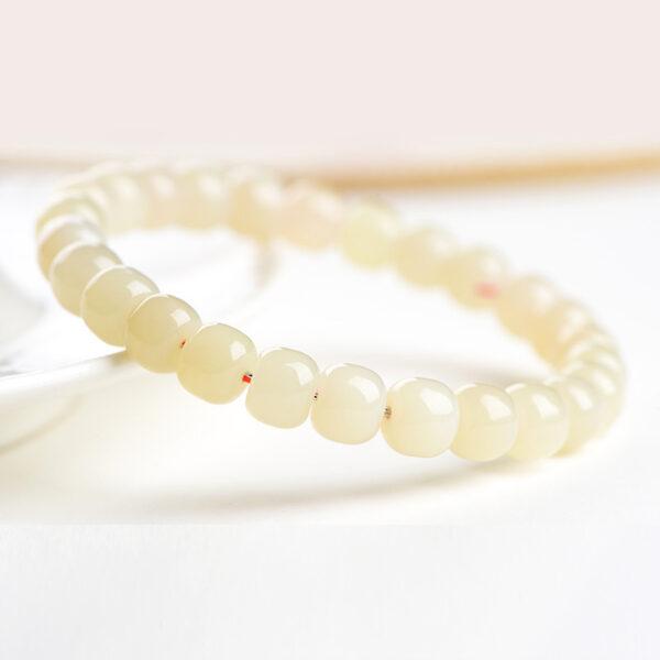 6 * 7 mm drum shape genuine natural nephrite beaded bracelet - Image 3