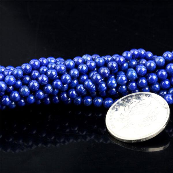 2 - 6mm whole strand round shape genuine natural lazurite bead - Image 3