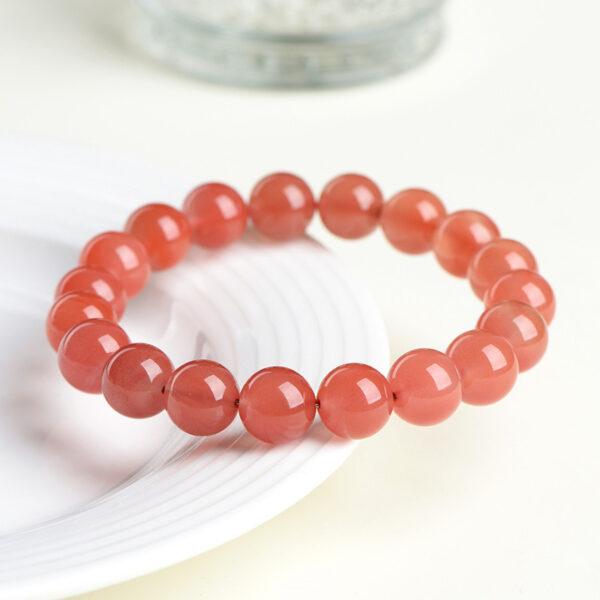 5mm - 11mm round shape genuine natural cherry red agate beaded bracelet - Image 3