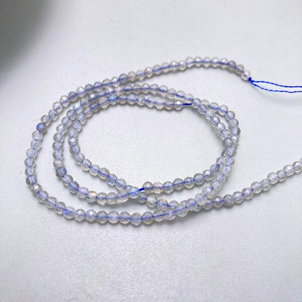 2 - 4mm small size whole strand facet surface round shape genuine natural moonstone bead - Image 3