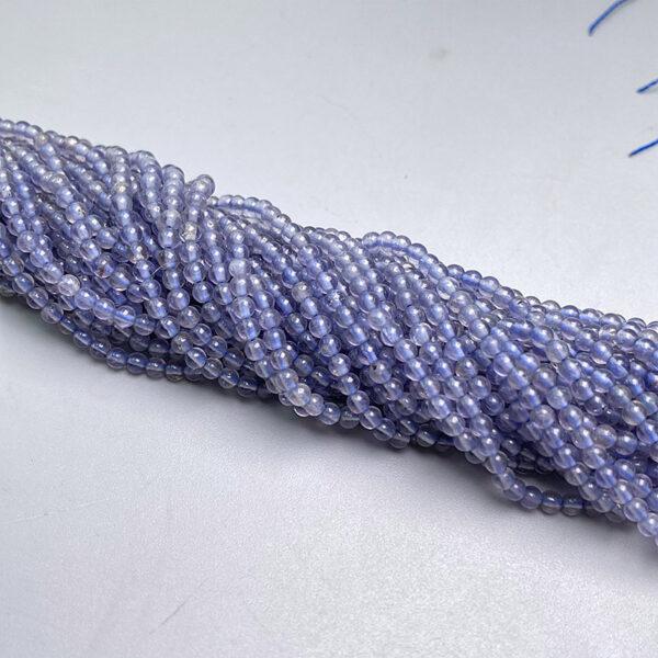 3mm small size whole strand round shape genuine natural cordierite bead - Image 3