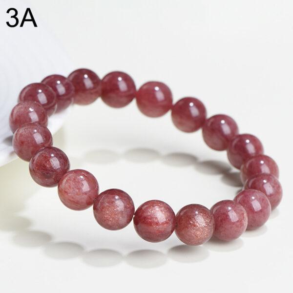 7 - 11mm round shape genuine natural strawberry quartz beaded bracelet - Image 10