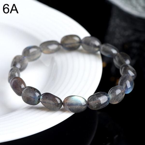 8 * 9mm irregular genuine natural colorful light moonstone beaded bracelet - Image 4