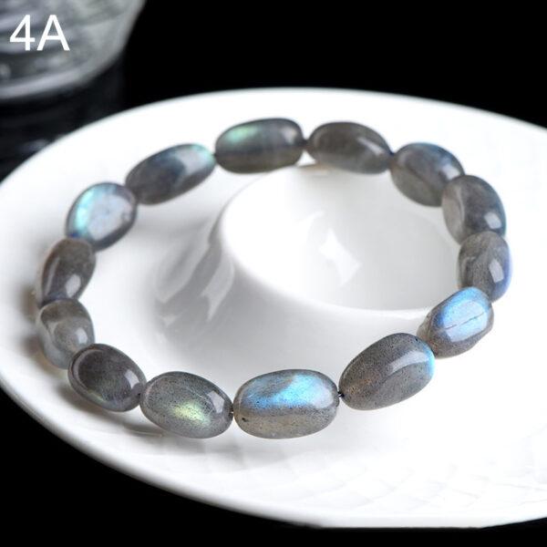 8 * 9mm irregular genuine natural colorful light moonstone beaded bracelet - Image 10