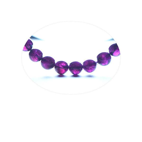 6 - 12mm round shape 5A genuine natural purple garnet beaded bracelet - Image 4