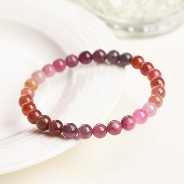 3 - 6mm round shape genuine natural colorful spinel beaded bracelet - Image 4
